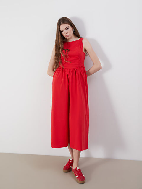 XSIDE Bisiklet Yaka Büzgülü Belden Oturtmalı Elbise - S5R335Z8-CRT