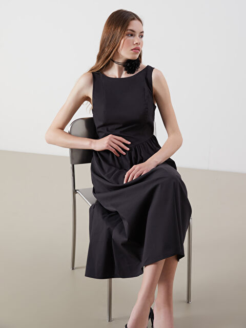 XSIDE Bisiklet Yaka Büzgülü Belden Oturtmalı Elbise - S5R335Z8-CVL