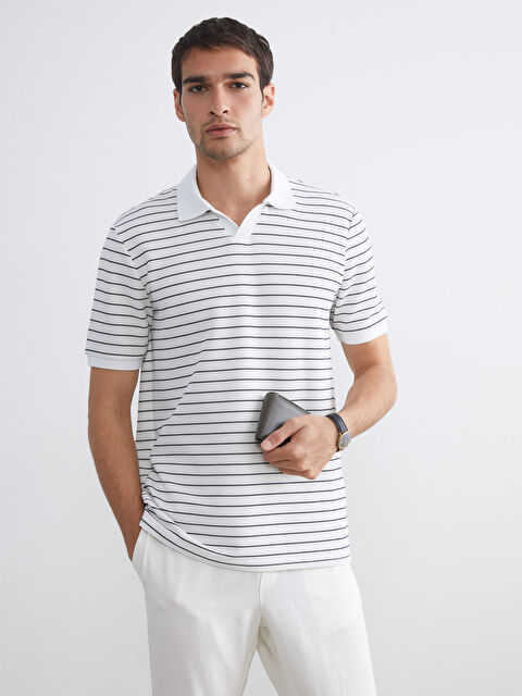 SOUTHBLUE Polo Yaka Çizgili Erkek Tişört - S5R336Z8-LGS