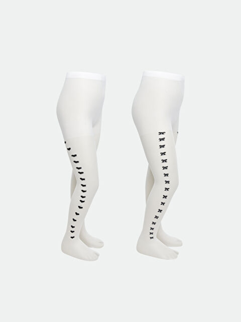 LCW Kids Desenli Kız Çocuk Külotlu Çorap 2'li - S5R359Z4-JYX