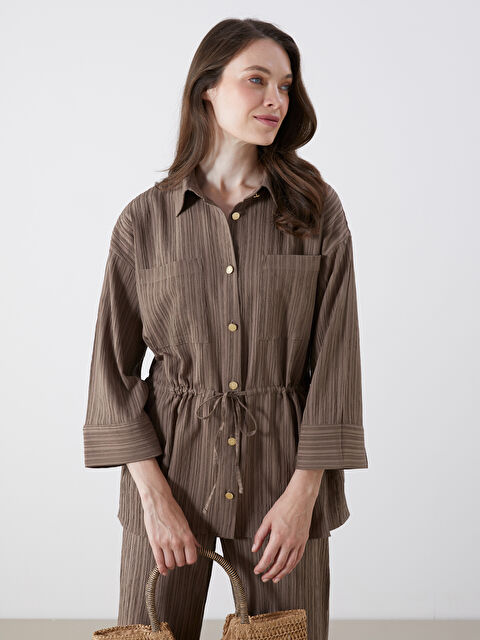 LCW Grace Beli Bağcıklı Kadın Gömlek Tunik - S5R401Z8-CUU