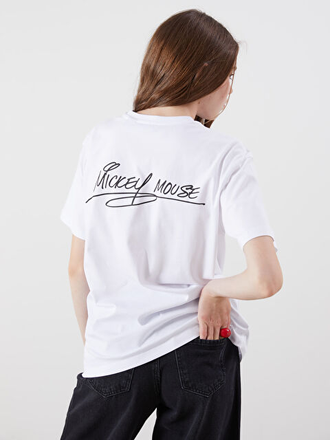XSIDE Bisiklet Yaka Mickey Mouse Baskılı Kadın Tişört - S5R489Z8-Q6K