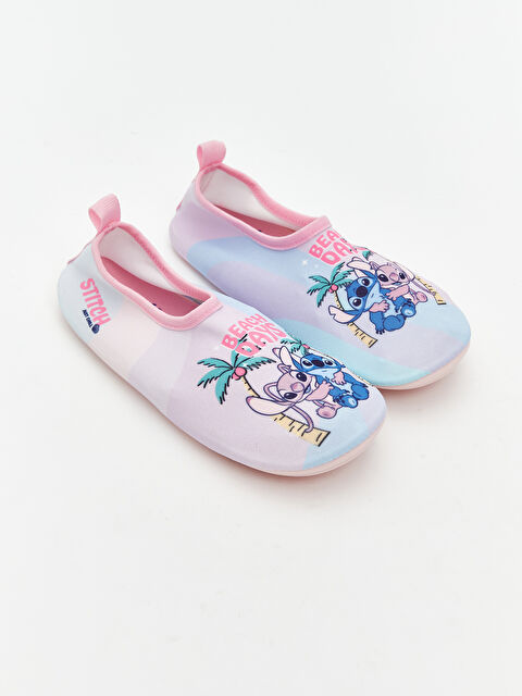 LCW STEPS Stitch ve Angel Baskılı Kız Çocuk Deniz Ayakkabısı - S5R503Z4-F9C