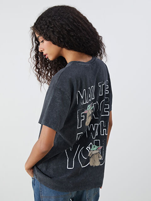 XSIDE یه‌خه‌ خڕ The Mandalorian چاپکراو تیشێرت بۆ ژنان - S5R511Z8-VDL