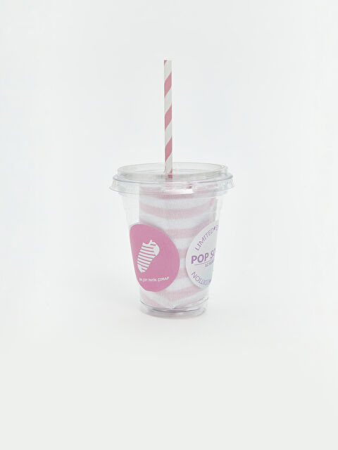 LCW DREAM Kahve Bardağı Kutulu Çizgili Kadın Patik Çorap - S5R564Z8-FFB