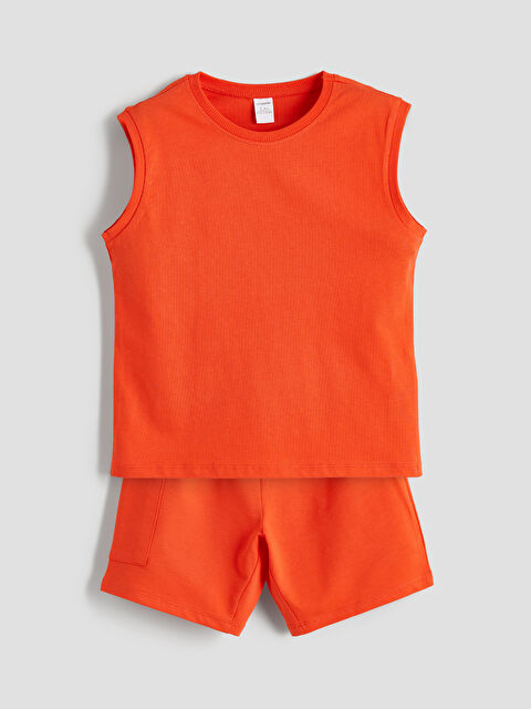 LCW Kids Basic Penye Erkek Çocuk Atlet ve Şort 2'li - S5R586Z1-GRM