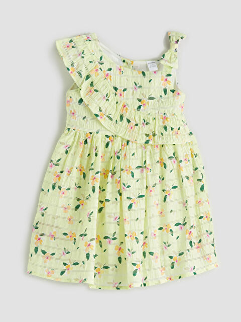 LCW Kids Çiçekli Kız Çocuk Krinkle Elbise - S5R613Z1-LRP