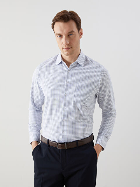 LCW BUSINESS Regular Fit Uzun Kollu Ekose Gabardin Erkek Gömlek - S64182Z8-LN6
