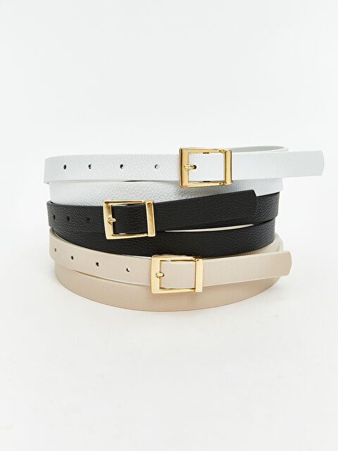 LCW ACCESSORIES Deri Görünümlü Kadın Kemer 3'lü - S5R902Z8-FFB