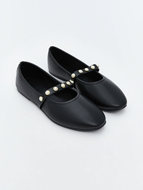 KOOR Deri Görünümlü Kadın Babet Ayakkabı - S5R936Z8-HUC