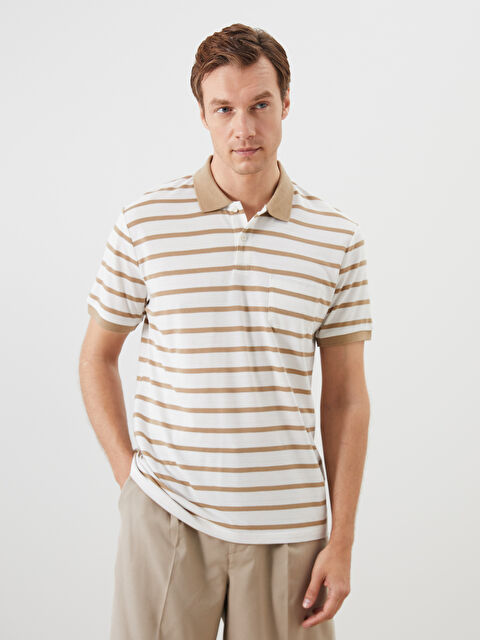 LCWAIKIKI Classic Polo Yaka Çizgili Erkek Tişört - S5R948Z8-LE8