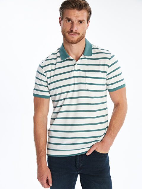 LCWAIKIKI Classic Polo Yaka Çizgili Erkek Tişört - S5R948Z8-LHE