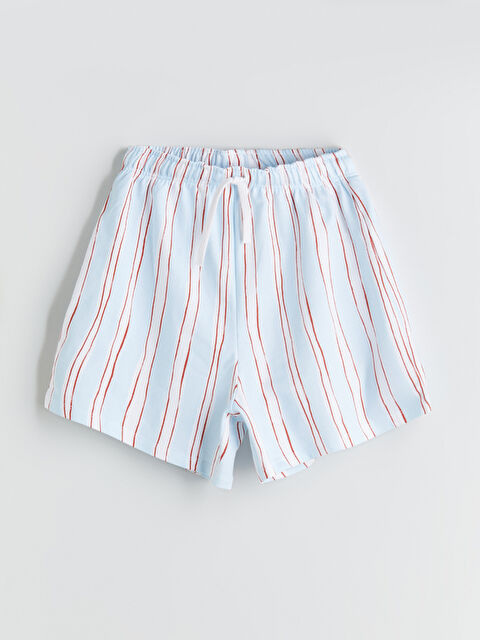 LCW Kids Beli Lastikli Çizgili Kız Çocuk Şort - S5R950Z4-LQQ