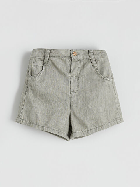 LCW baby Beli Lastikli Kız Bebek Şort - S5R970Z1-JW0