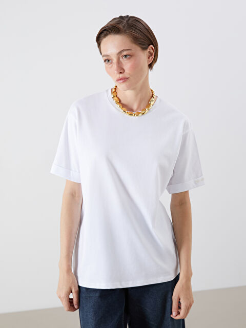 LCW Vision Bisiklet Yaka Kadın Tişört - S5R982Z8-Q6K