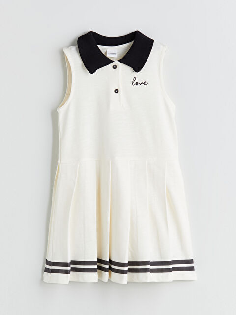 LCW Kids Polo Yaka Nakışlı Kız Çocuk Elbise - S5R998Z1-FES