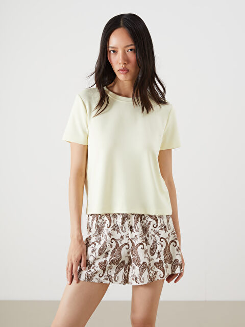 LCW Vision Bisiklet Yaka Kadın Tişört - S5RA13Z8-FDR