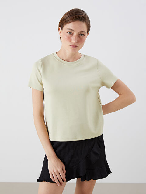 LCW Vision Bisiklet Yaka Kadın Tişört - S5RA13Z8-G2U