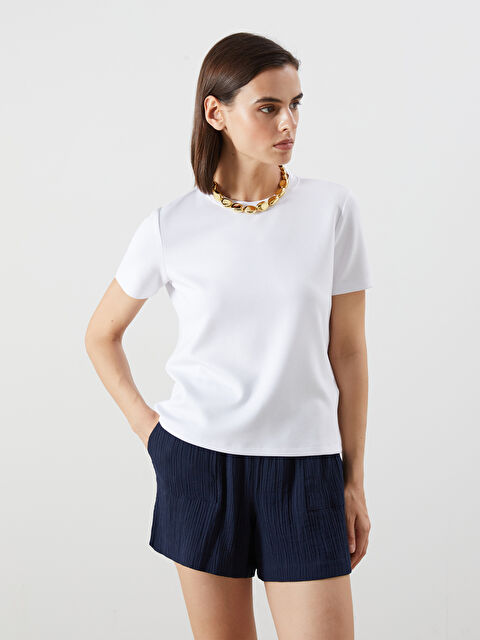 LCW Vision Bisiklet Yaka Kadın Tişört - S5RA13Z8-Q6K