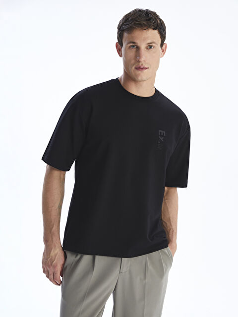 LCW Vision Bisiklet Yaka Baskılı Penye Erkek Tişört - S5RA31Z8-CVL