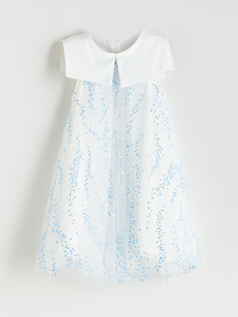 LCW Kids Bebe Yaka Desenli Kız Çocuk Tül Elbise - S5RA38Z1-LRA