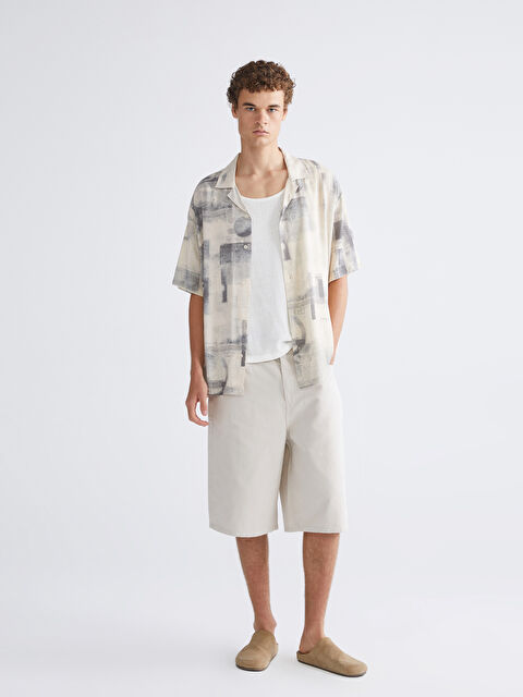 XSIDE Rahat Kalıp Kanvas Erkek Şort - S5RA53Z8-YYL