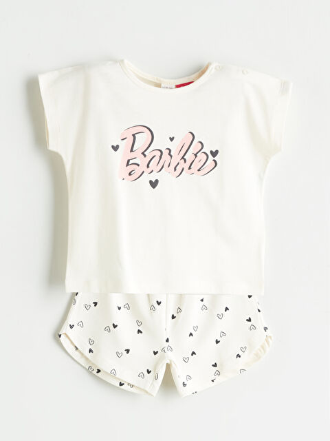 LCW baby Barbie Bebek Tişört ve Şort 2'li - S5RA58Z1-FDL