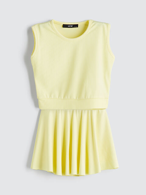 LCW Kids Bisiklet Yaka Kız Çocuk Atlet ve Etek - S5RA65Z4-TDB