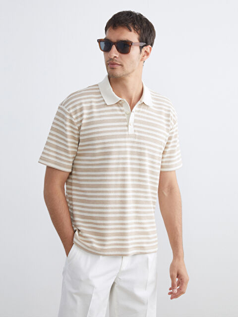 LCW Vision Polo Yaka Çizgili Erkek Tişört - S5RA69Z8-ELZ