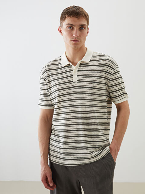 LCW Vision Polo Yaka Çizgili Erkek Tişört - S5RA70Z8-LGE