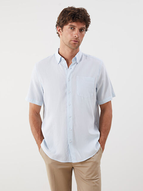 SOUTHBLUE Regular Fit Kısa Kollu Çizgili Armürlü Erkek Gömlek - S5RB09Z8-15P