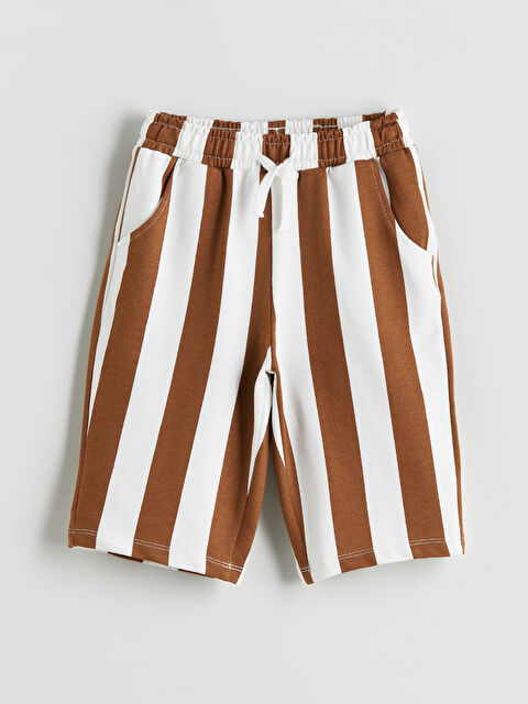 LCW baby Beli Lastikli Çizgili Erkek Çocuk Şort - S5RB53Z1-LEW