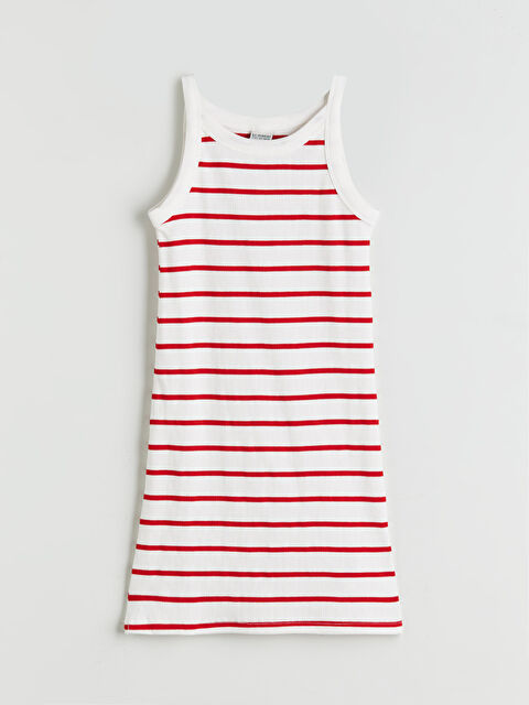 LCW Kids Bisiklet Yaka Çizgili Kız Çocuk Elbise - S5RC12Z4-LJE