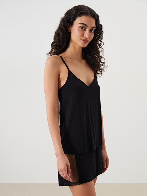 LCW DREAM V Yaka Kadın Şortlu Pijama Takımı - S5RD65Z8-CVL