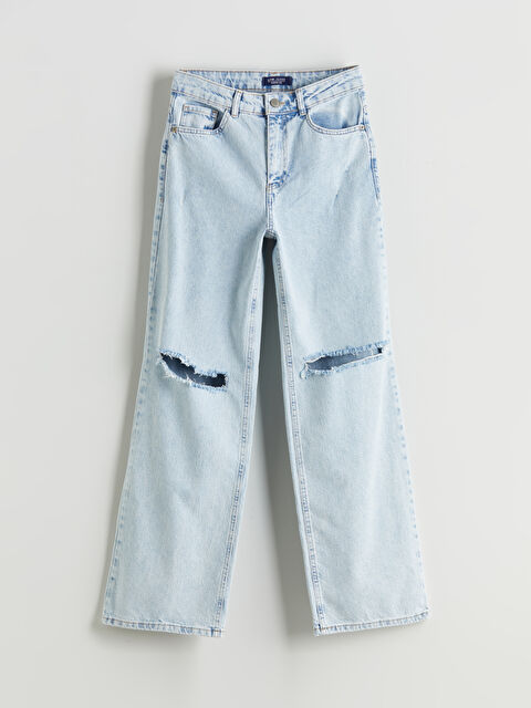 LCW Jeans Wideleg Yırtık Detaylı Kadın Jean Pantolon - S5RD83Z8-507