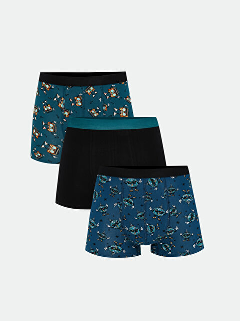 LC WAIKIKI Standart Kalıp Pamuklu Esnek Erkek Boxer 3'lü - S5RD93Z8-LRR
