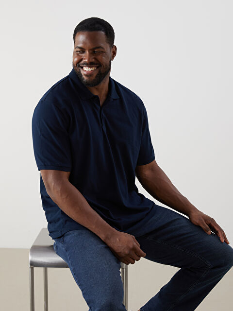 LCWAIKIKI Classic Büyük Beden Polo Yaka %100 Pamuk Erkek Tişört - S5RD96Z8-DWP