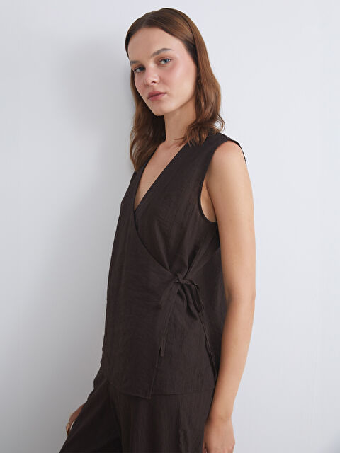 LCW Vision Kruvaze Yaka Dokulu Bluz - S5RD97Z8-D2N