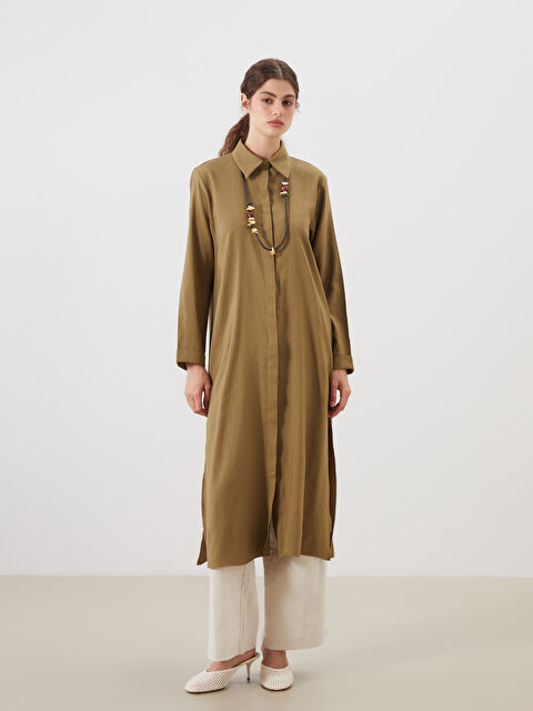 LCW Modest Keten Karışımlı Kadın Gömlek Tunik - S5RD98Z8-CU8