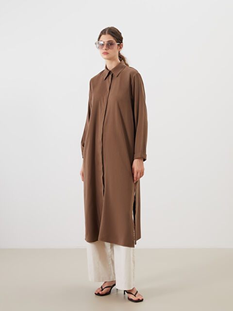 LCW Modest Keten Karışımlı Kadın Gömlek Tunik - S5RD98Z8-D7V