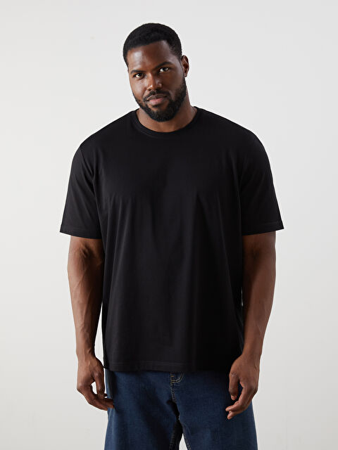 LCWAIKIKI Basic Büyük Beden Bisiklet Yaka %100 Pamuk Erkek Tişört - S5RE00Z8-CVL