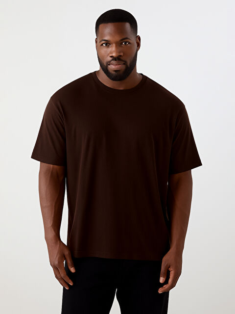 LCWAIKIKI Basic Büyük Beden Bisiklet Yaka %100 Pamuk Erkek Tişört - S5RE00Z8-YKY