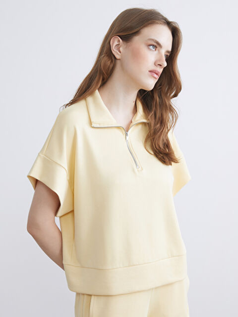 LCW Vision Dik Yaka Oversize Kadın Sweatshirt - S5RE55Z8-FUN