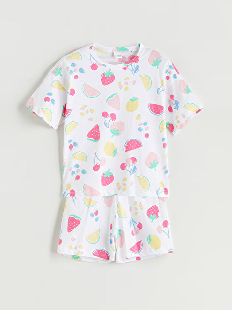 LCW Kids Bisiklet Yaka Kız Çocuk Şortlu Pijama Takımı - S5RE57Z4-LRA