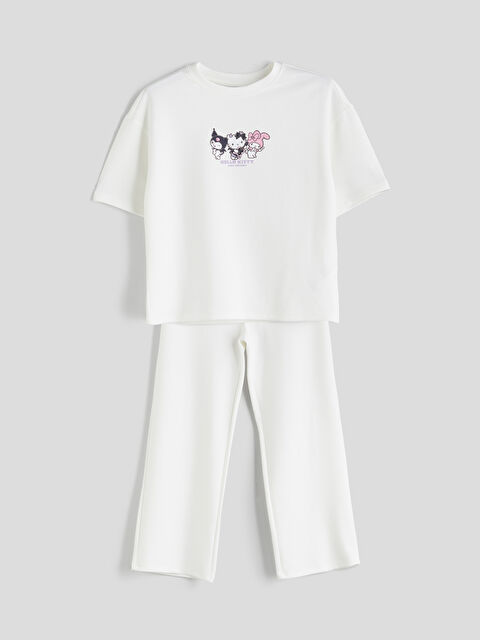 LCW Kids Bisiklet Yaka Hello Kitty Baskılı Kız Çocuk Tişört ve Pantolon - S5RE83Z4-R9J