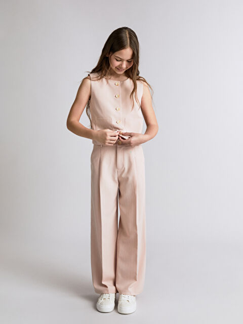 LCW Kids Wideleg Kız Çocuk Pileli Pantolon