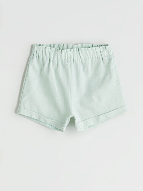 LCW baby Beli Lastikli Kız Bebek Şort