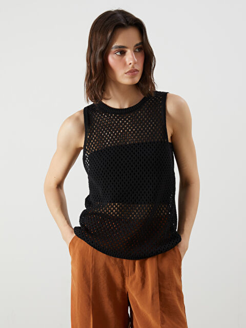 LCW Vision Bisiklet Yaka Ajurlu Kadın Triko Atlet - S5RG01Z8-CVL