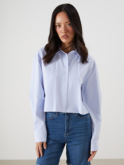 LCW Vision Çizgili Kadın Gömlek - S5RG06Z8-LEN