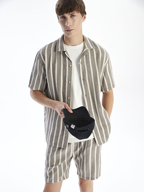 XSIDE Rahat Kalıp Kısa Kollu Çizgili Erkek Gömlek - S5RG11Z8-LEW